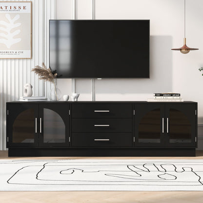 Modern Minimalist TV Stand, Entertainment Center Media Console Cabinet With Adjustable Shelves For Living Room Hearth and Haven