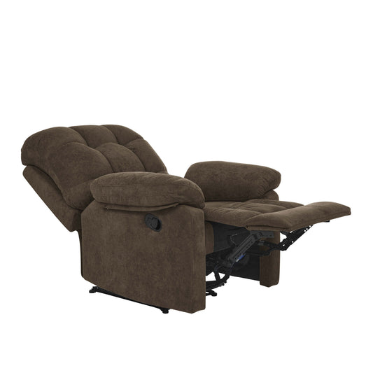 Devonaire - Manual Recliner With Padded Arms - Dark Brown Home Essentials