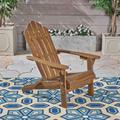 Aurascape - Outdoor Acacia Wood Foldable Adirondack Chair Noble House