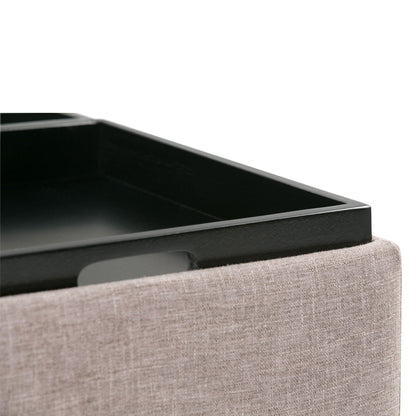 Avalon - Square Coffee Table, Storage Ottoman Simpli-Home