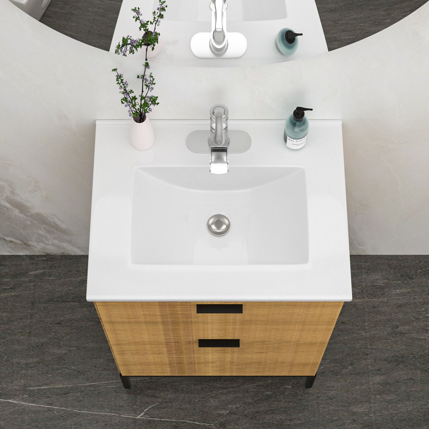 Premium Rectangular Vanity Top With Single Faucet Hole And Overflow Daily Nest