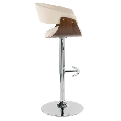 Vintage Mod - Mid Century Modern Adjustable Height Barstool With Swivel With Rounded T Footrest (Set of 2) Lumi Source