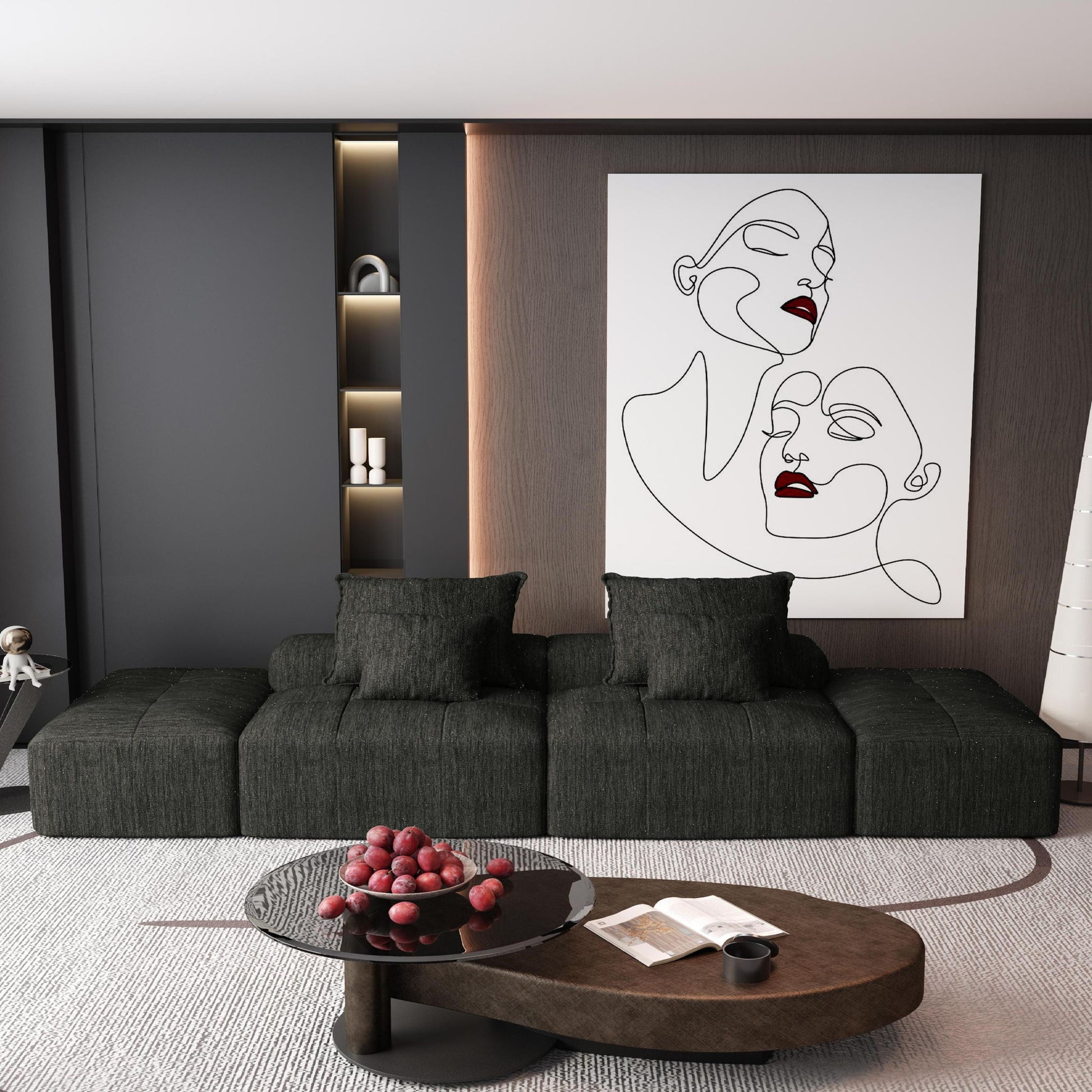 Modern Oversized Diy Combination Modular Sectional Sofa With Pillows Home Essentials