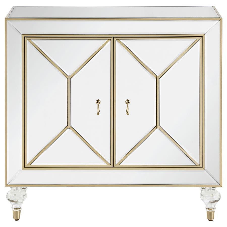 Lupin - 2-Door Mirrored Storage Accent Cabinet - Champagne CoasterEssence