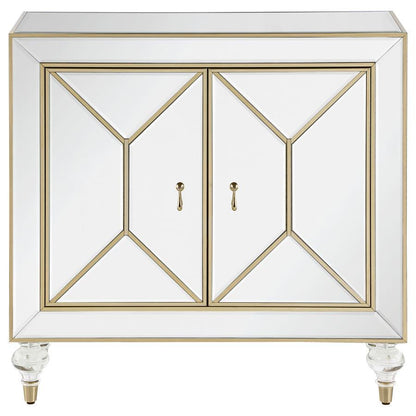 Lupin - 2-Door Mirrored Storage Accent Cabinet - Champagne CoasterEssence