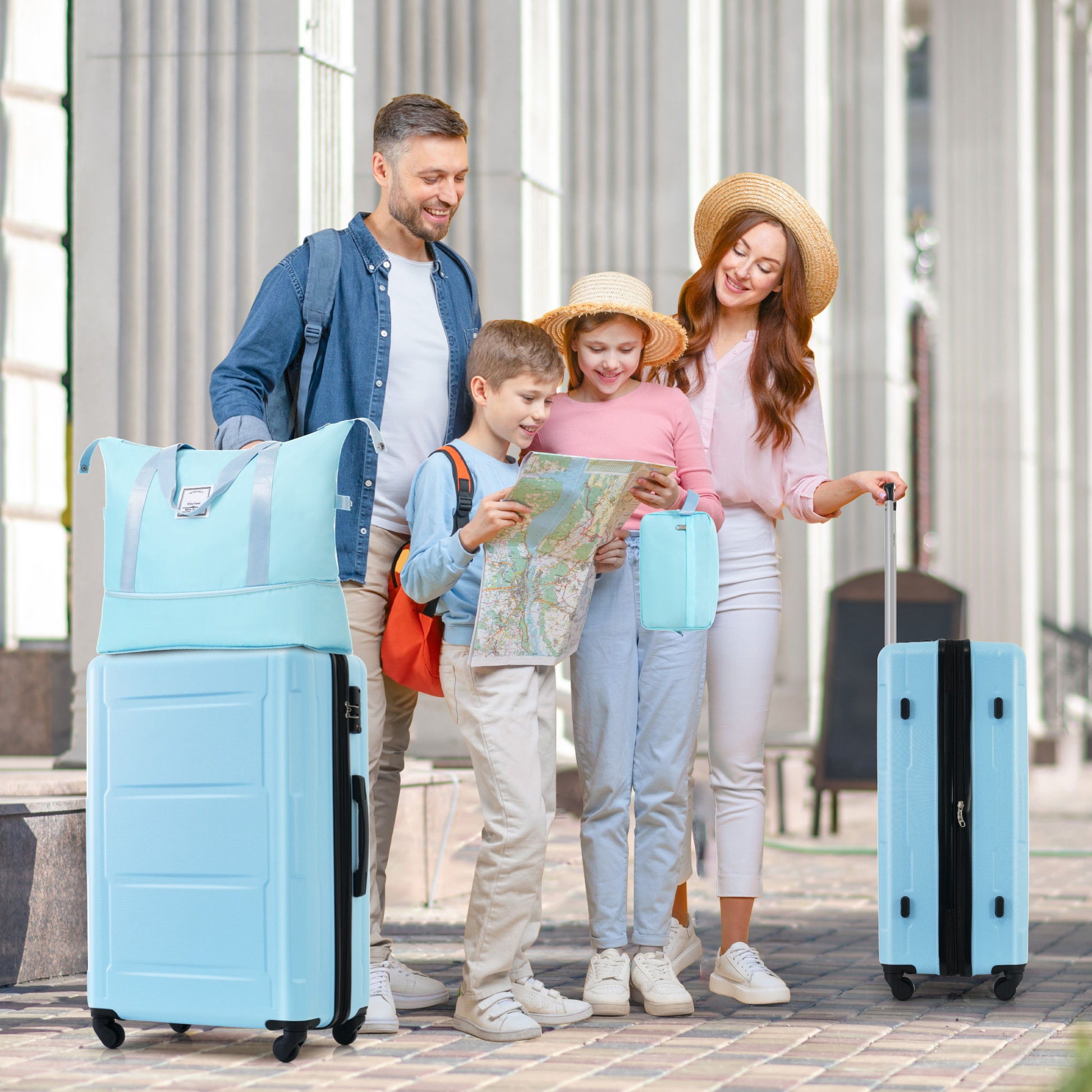 2 Piece Luggage Set With Bags Expanable Spinner Wheels ABS Lightweight Suitcase With Tsa Lock 20" / 28" Daily Nest