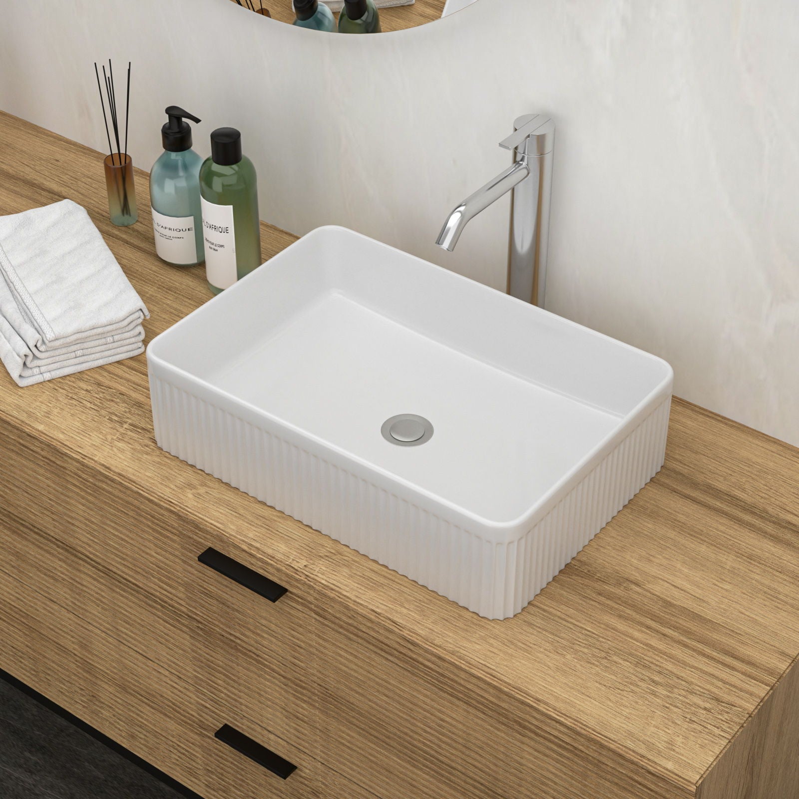 Modern Ceramic Rectangular Vessel Bathroom Sink Daily Nest