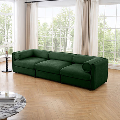 Stylish Chenille Sofa With Storage Seat And Cylindrical Backrest Home Essentials