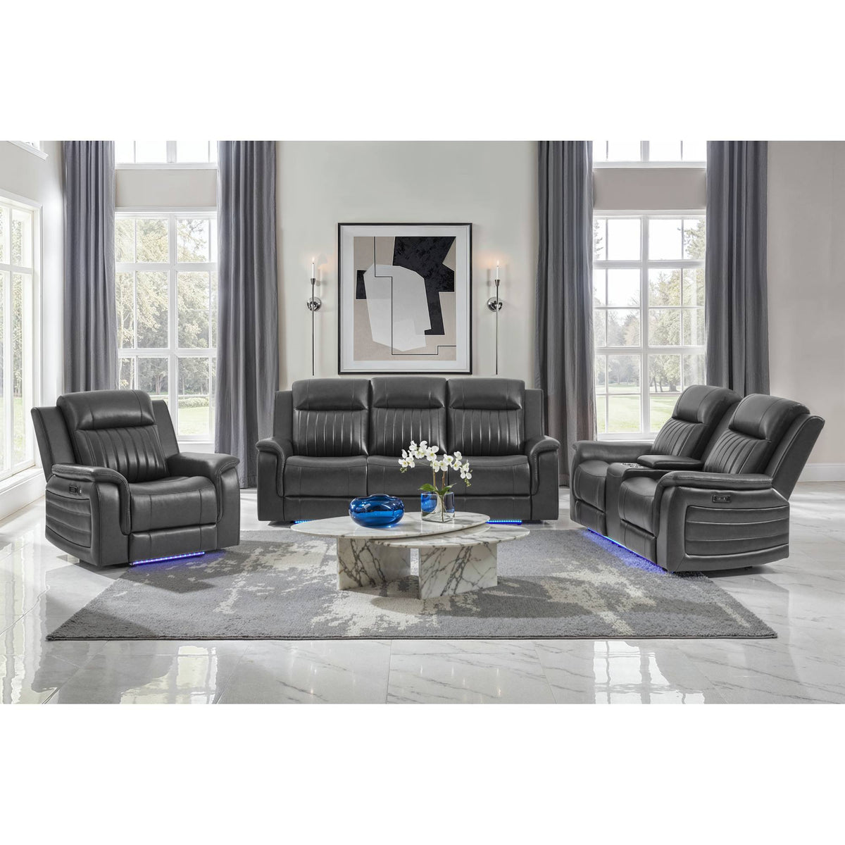 Ian - Set With Power Reclining Global Furniture USA