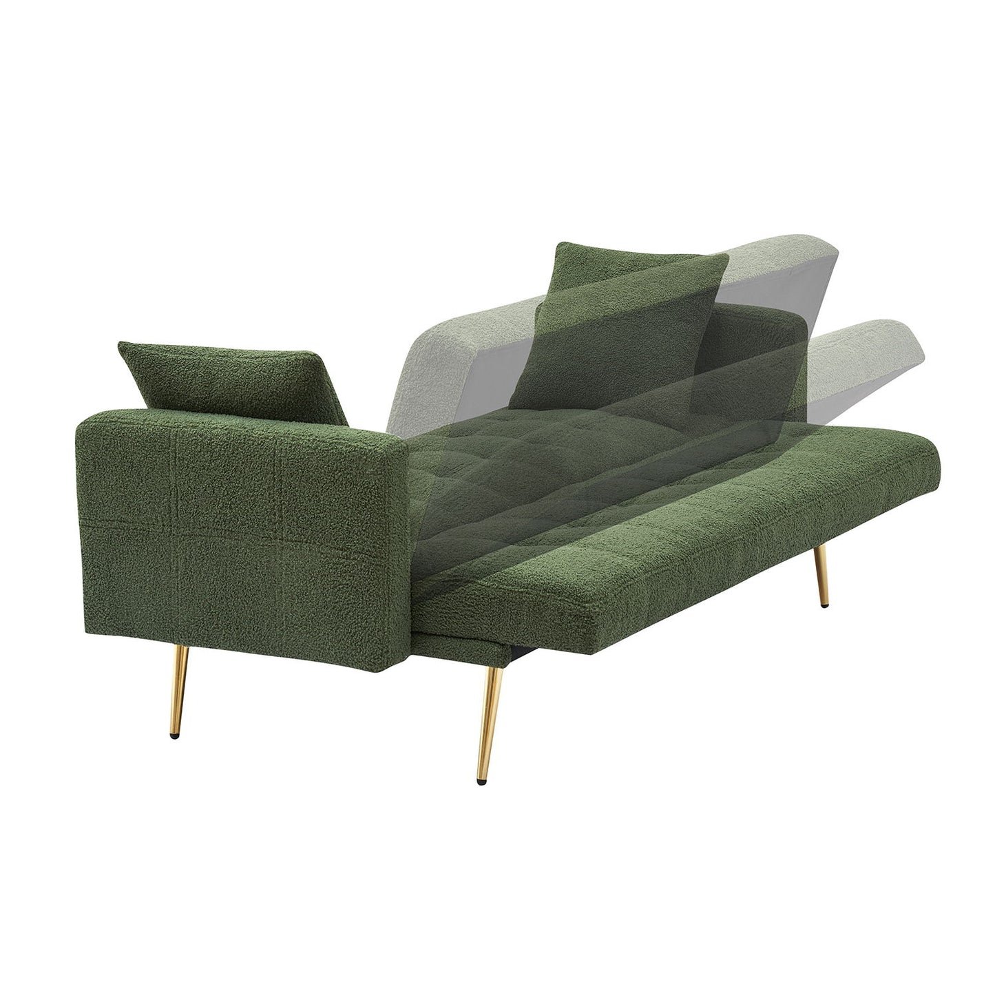 Teddy Fleece Sofa Bed With Luxurious Throw Pillows Home Essentials