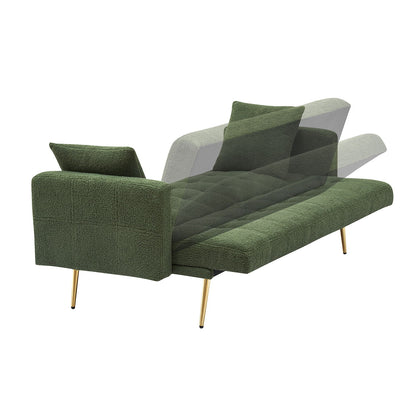 Teddy Fleece Sofa Bed With Luxurious Throw Pillows Home Essentials