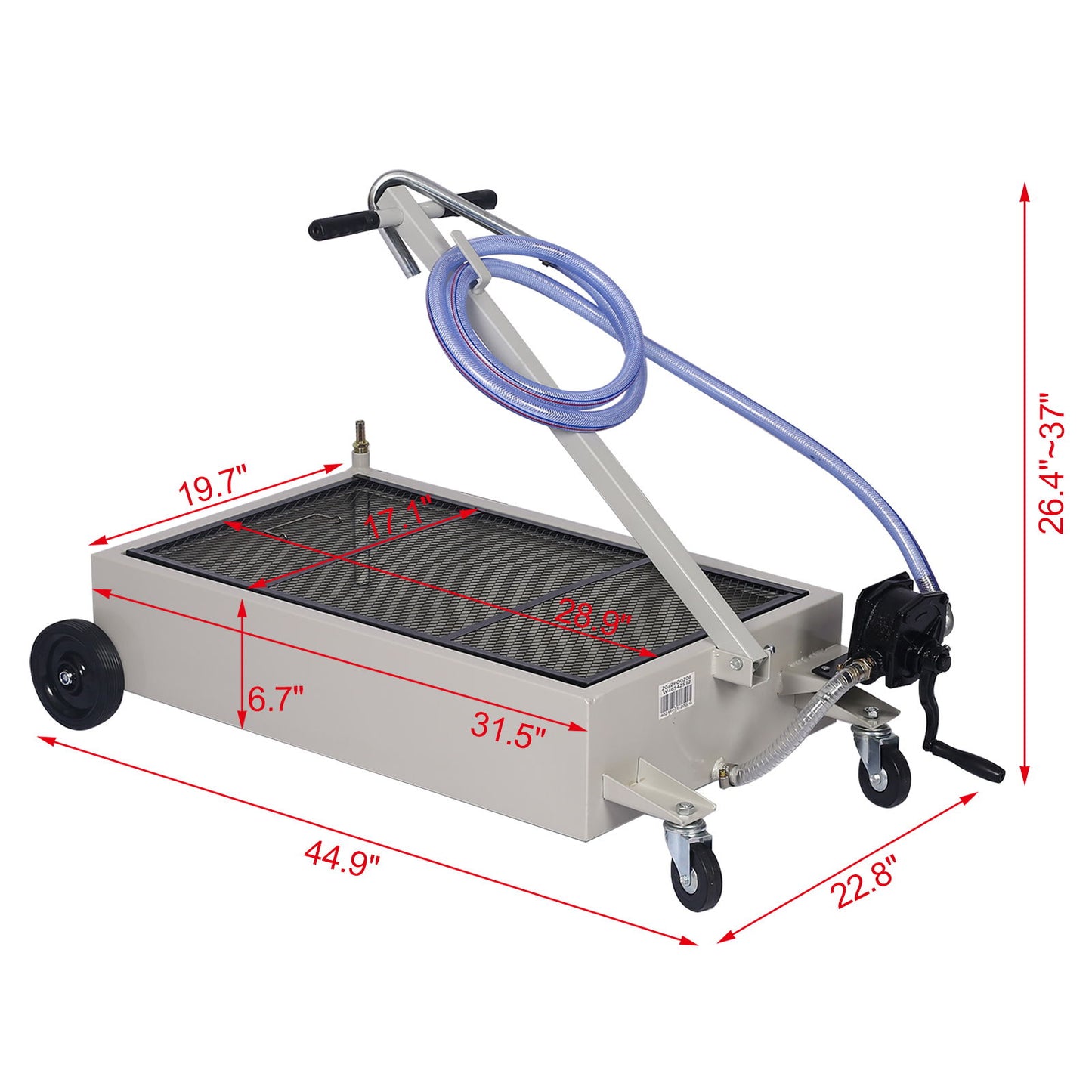 Heavy Duty 20 Gallon Low Profile Oil Drain With Pump Polypropylene - Gray Daily Nest
