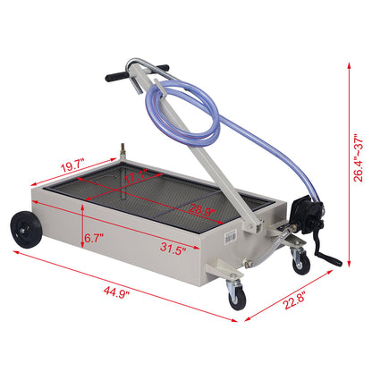 Heavy Duty 20 Gallon Low Profile Oil Drain With Pump Polypropylene - Gray Daily Nest