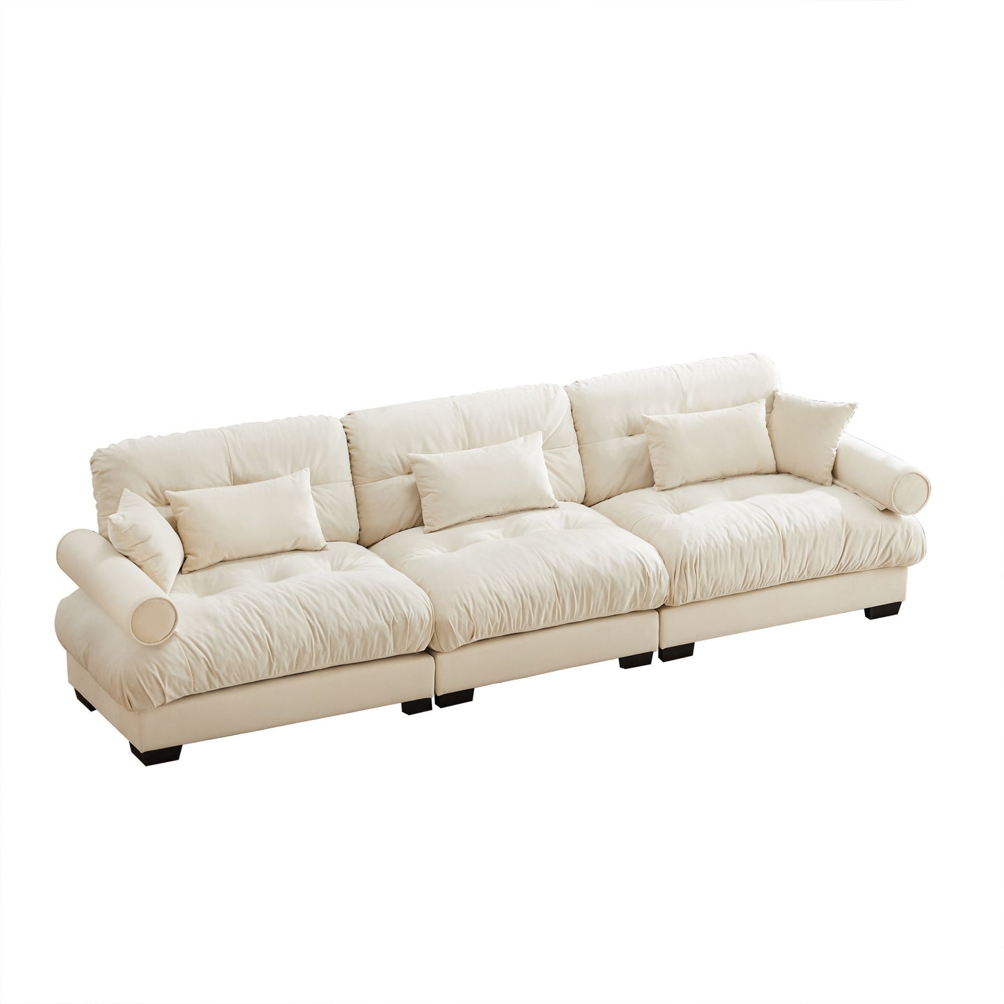 Modern Oversize Sofa With Cloud Like Comfort, Featuring Waist And Throw Pillows Home Essentials