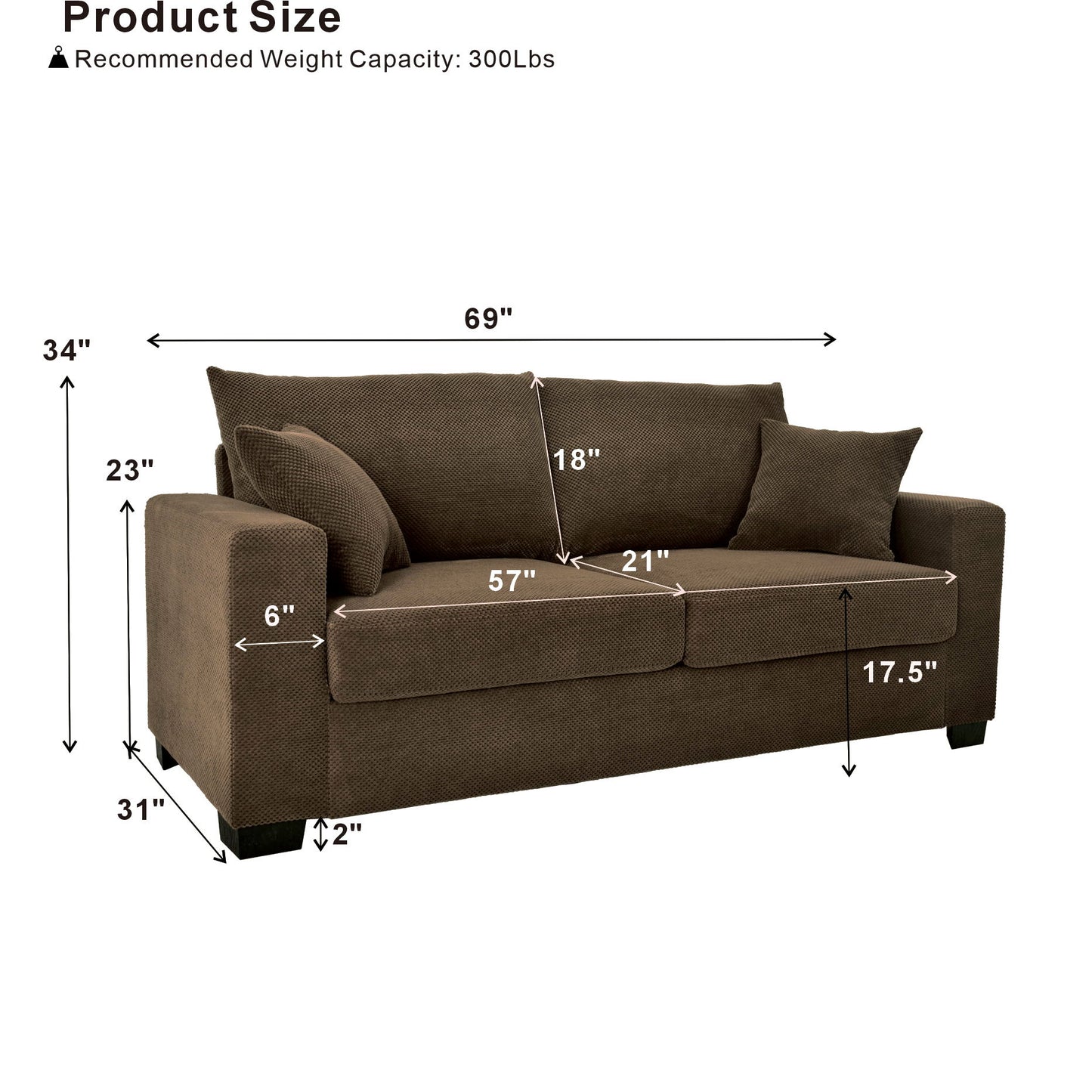 2 Seater Sofa For Living Room Home Essentials