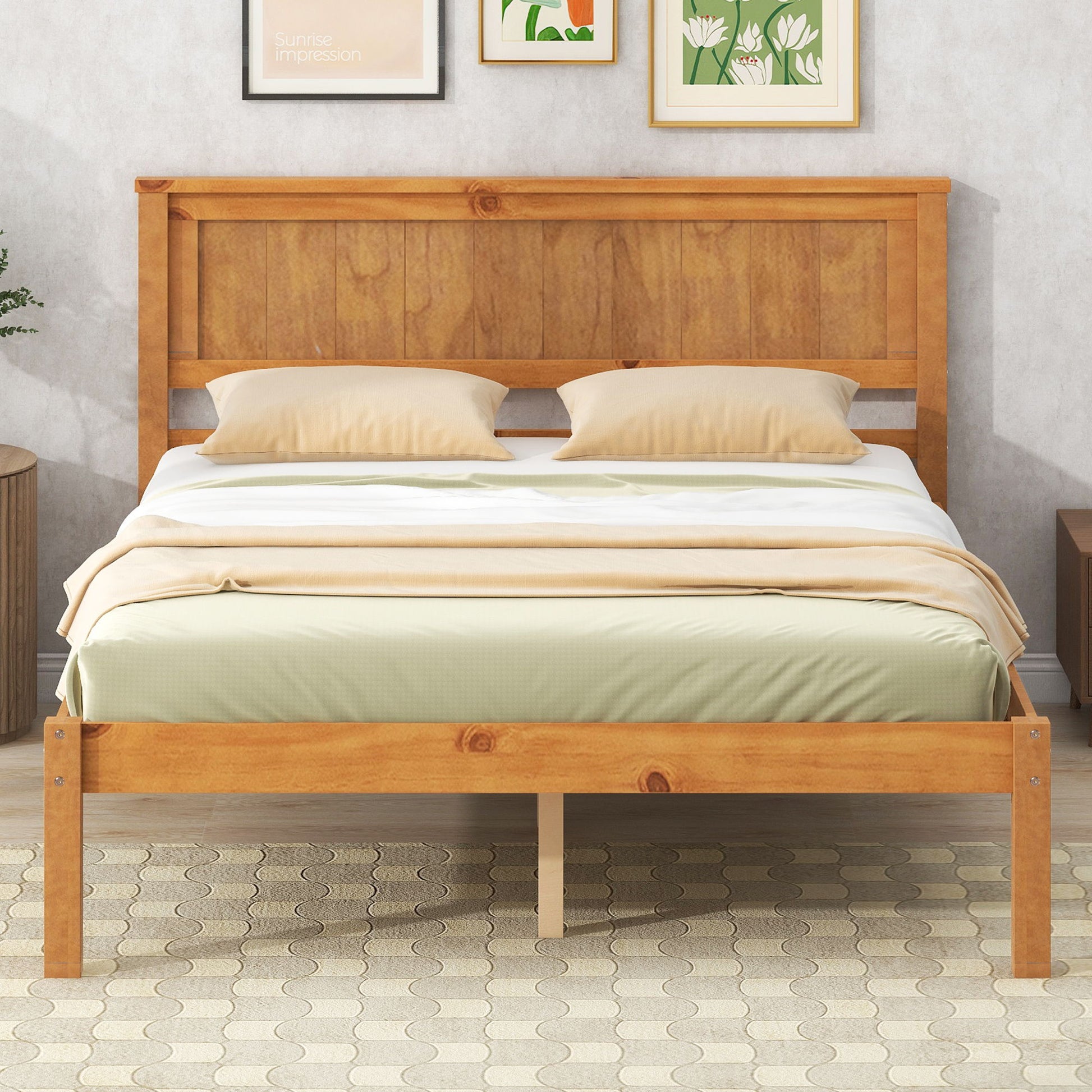 Platform Bed Frame With Headboard Hearth and Haven