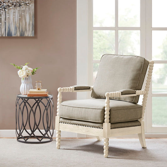 Donohue - Accent Arm Chair - Light Grey / Antique Cream