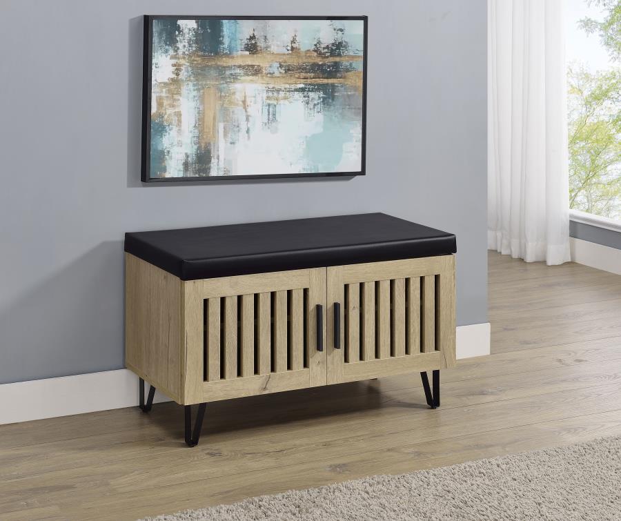 Brixton - 2-Door Padded Entryway Shoe Storage Bench Coaster Fine Furniture