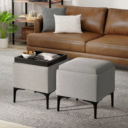 Natasha - Multifunctional Storage Ottoman With Tray Simpli-Home