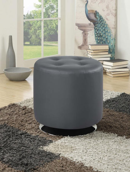 Bowman - Round Upholstered Tufted Swivel Ottoman CoasterEveryday
