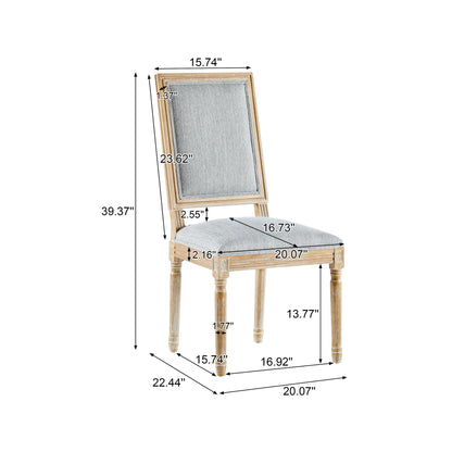 French Country Style Dining Chair With Upholstered Seating And Fluted Legs Noble House