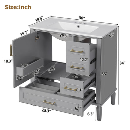 Traditional Bathroom Vanity Set With Soft Close Doors Hearth and Haven