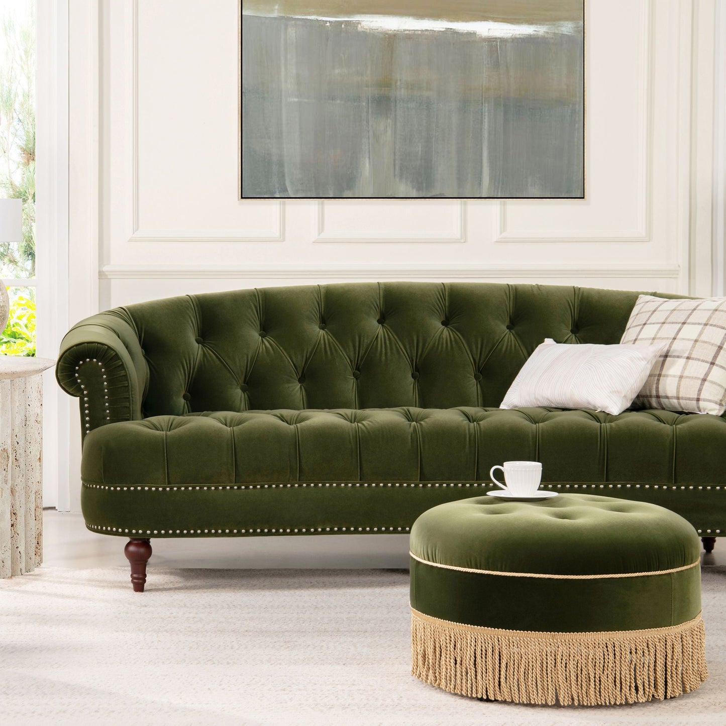 La Rosa - Victorian Chesterfield Tufted Sofa Jennifer Taylor Home