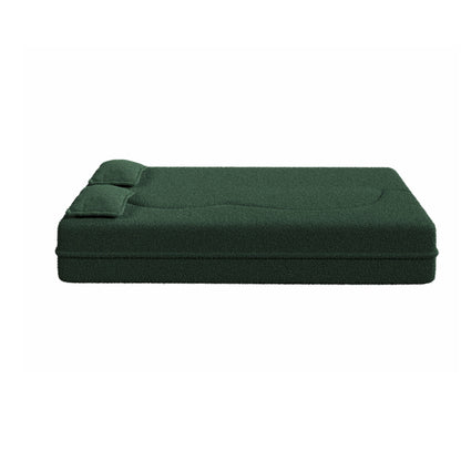 Modern Floor Sofa, With 2 Pillows, Convertible Teddy Fabric Foam Filled Bed Home Essentials