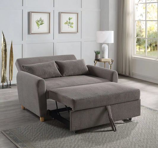 Justine - Convertible Sleeper Loveseat - Brown Lilola Home