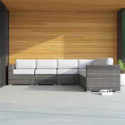 Luxurious Wicker Patio Sectional With Weather Resistant Sunbrella Cushions LSI Patio Furniture