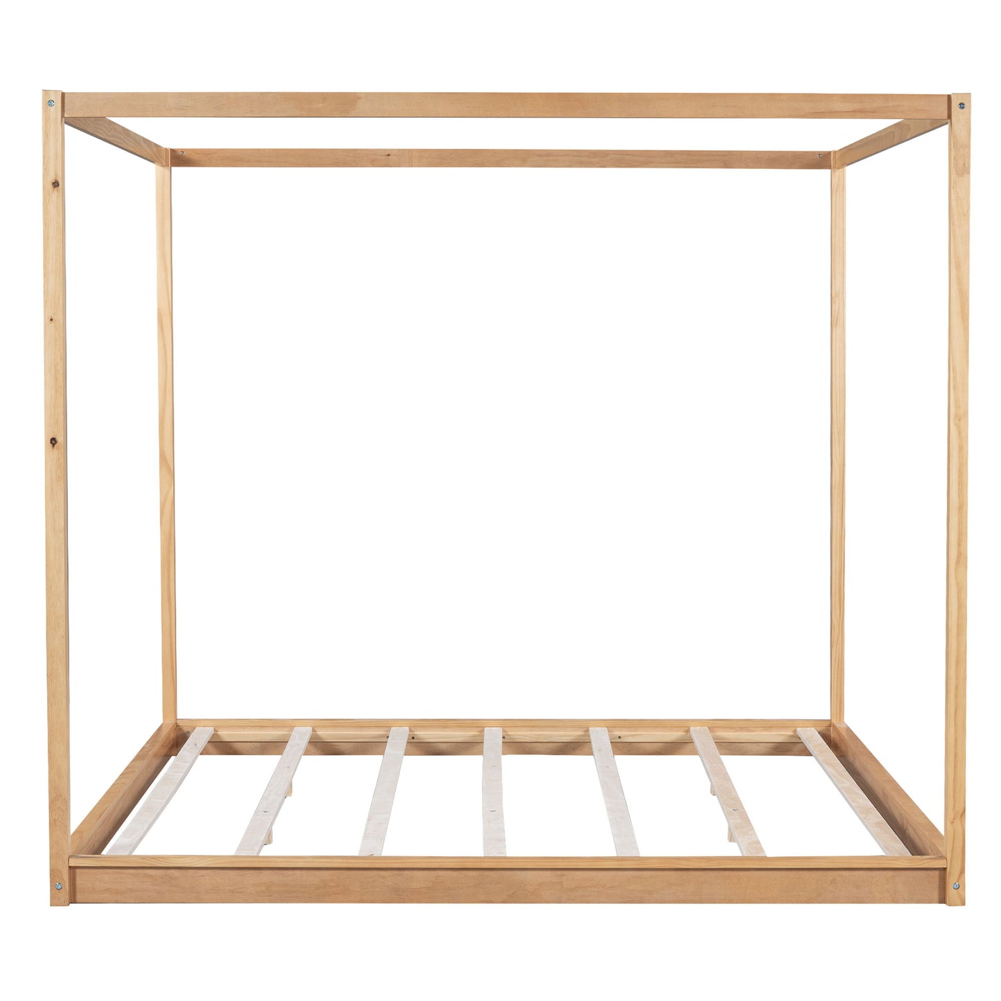 Wood Canopy Platform Bed With Support Legs And Airflow Slats Hearth and Haven