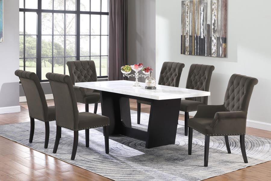 Sherry - Rectangular Marble Top Dining Table Set CoasterElevations
