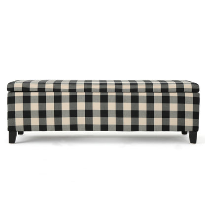 Contemporary Storage Ottoman With Seating And Storage - Black Noble House