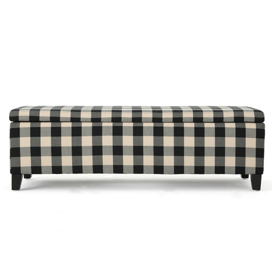Contemporary Storage Ottoman With Seating And Storage - Black Noble House