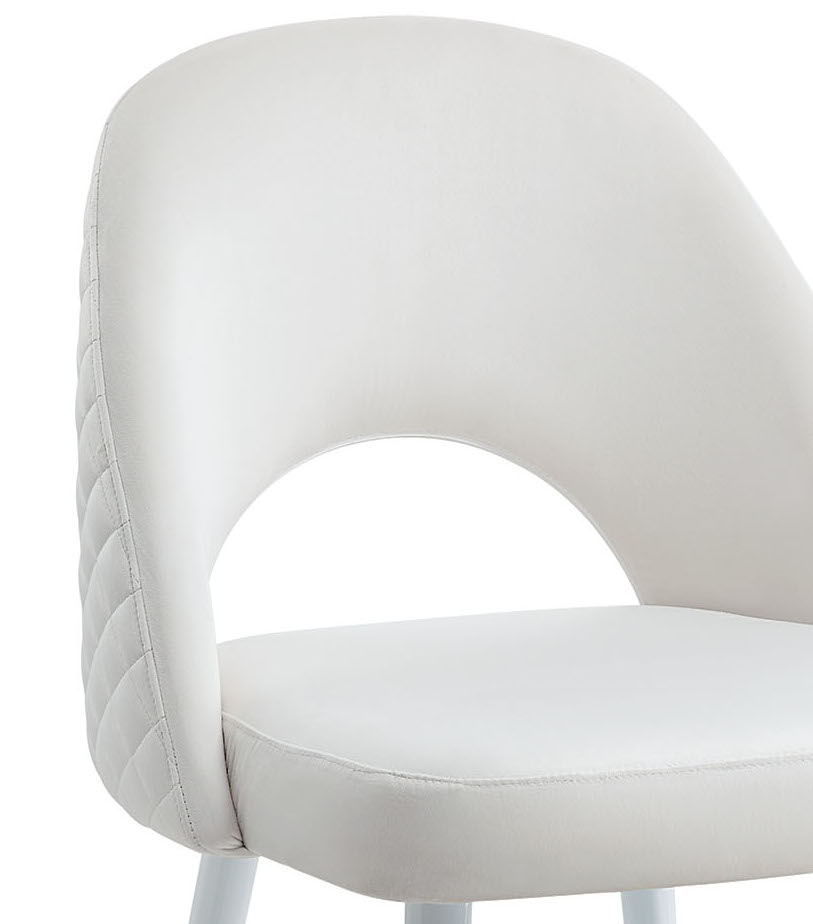 Zemirah - Velvet Gloss Side Chair (Set of 2) - White Acme