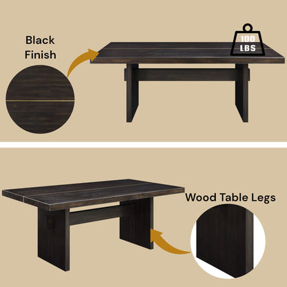 Jaramillo - 7 Pieces Dining Room Set - Gold / Rustic Espresso Acme