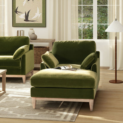 Pasadena - Modern Farmhouse Chaise Lounge Chair - Olive Green Jennifer Taylor Home