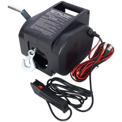 Reversible Electric Trailer Winch For Boats Up To 5000 Lbs With Galvanized Wire Rope And Casing - Black Daily Nest