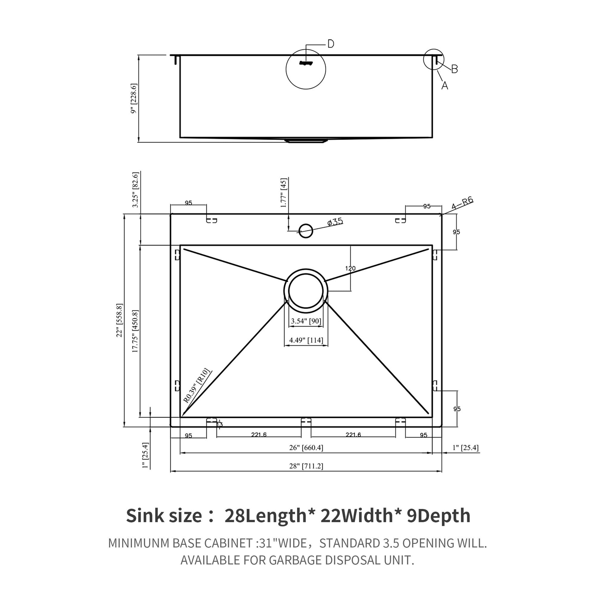 Stainless Steel Drop In Kitchen Sink, Topmount Daily Nest