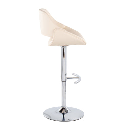 Fabrico - Contemporary Adjustable Bar Stool With Rounded T Footrest (Set of 2) Lumi Source