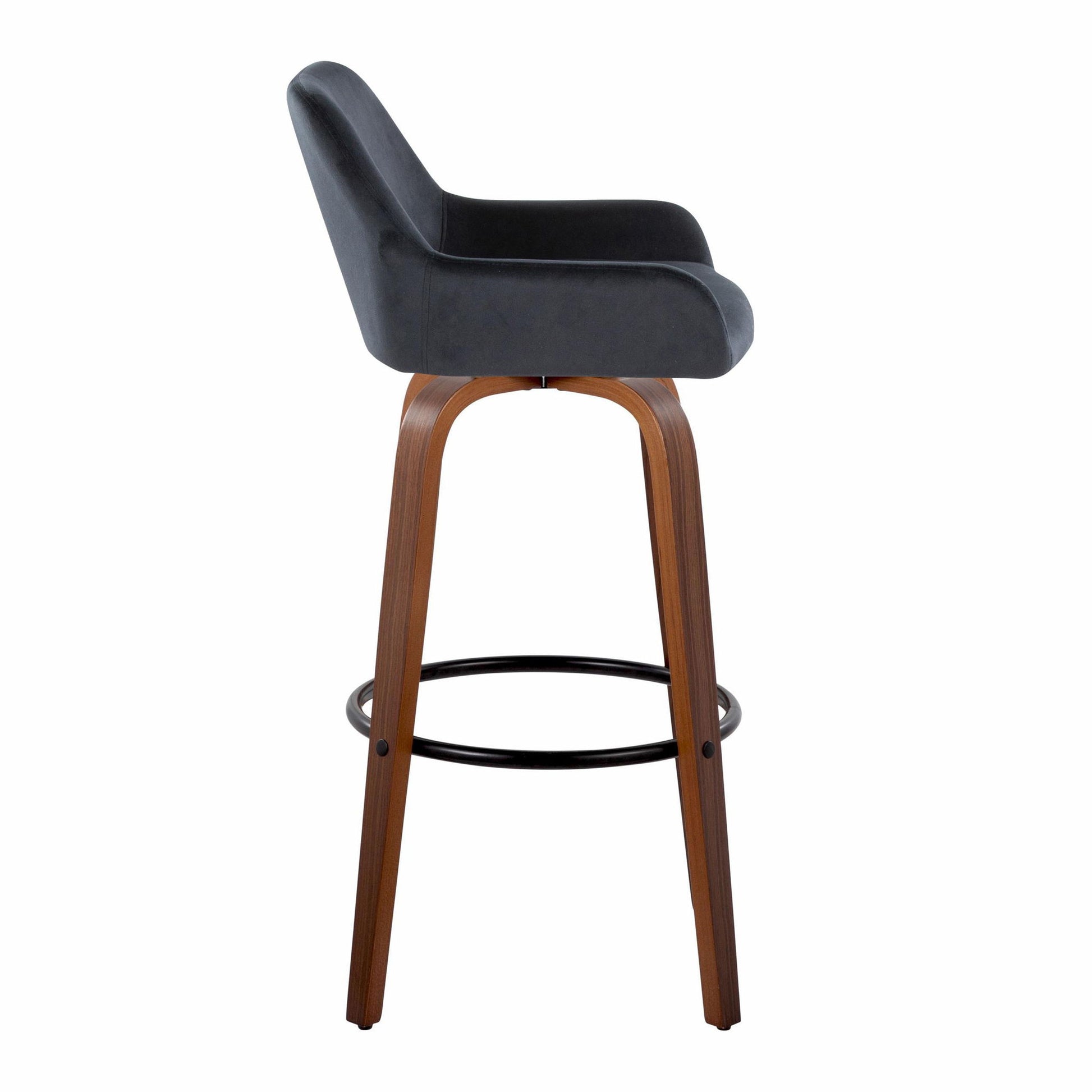 Daniella - Contemporary Fixed Height, Barstool & Swivel And Round Footrest (Set of 2) Lumi Source