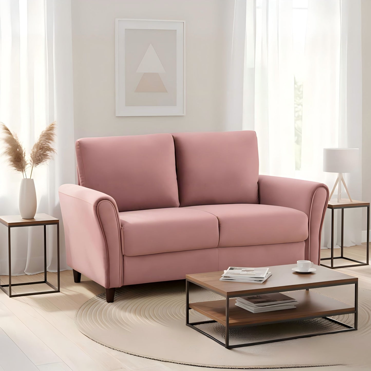 Patricia - Curved Arm Loveseat Sofa US Pride