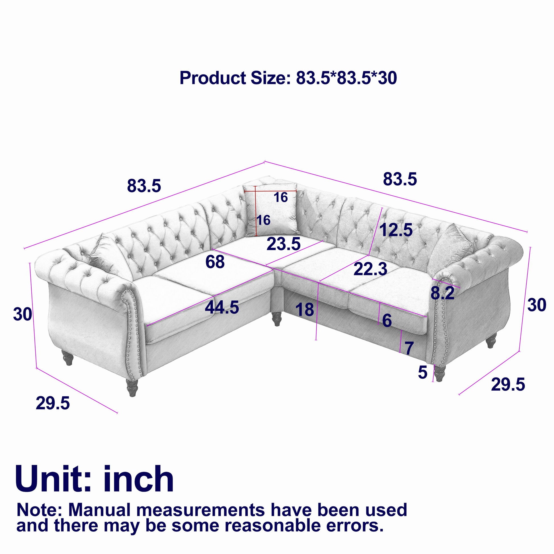 Streamline Modern L-Shaped Corner Sofa Home Essentials