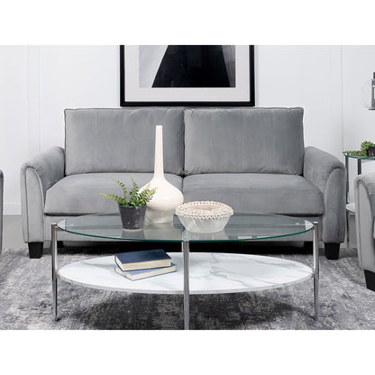 Dixon - Upholstered Sofa With Rounded Arms And Texture - Gray Furniture Max