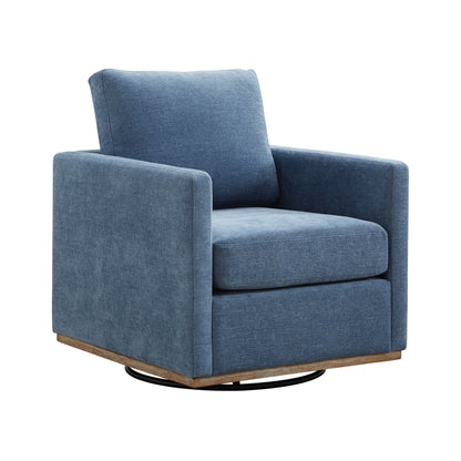 Modern Square Upholstered Swivel Accent Chair With Metal Base Home Essentials