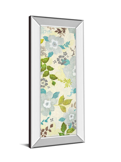 Fragrant Garden I By Tava Studios - Mirror Framed Print Wall Art - Blue