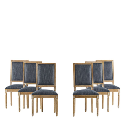 French Country Style Dining Chair With Upholstered Seating And Fluted Legs Noble House
