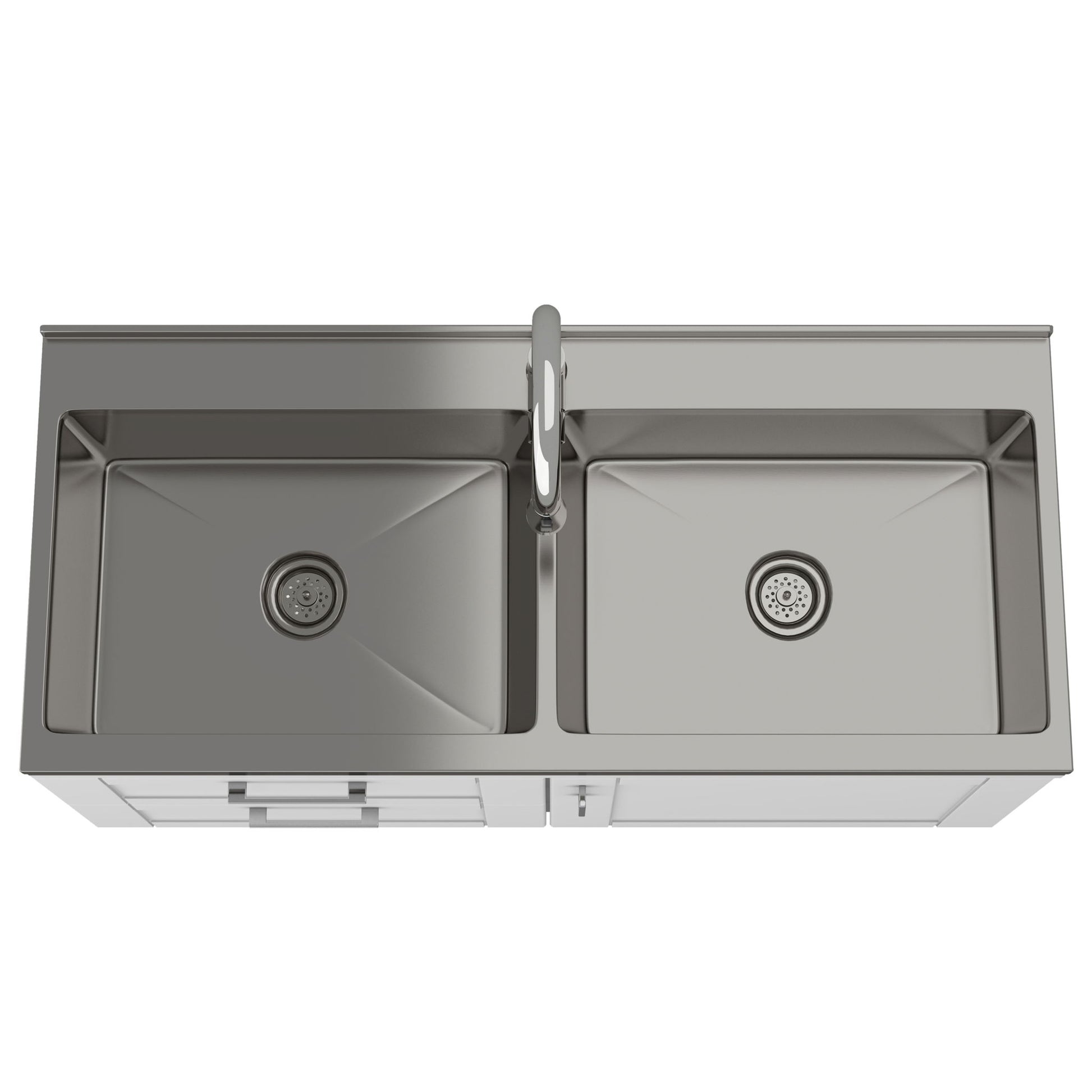 Shaker - Modern Wide Laundry Cabinet With Faucet And Stainless Steel Sink - White Simpli-Home