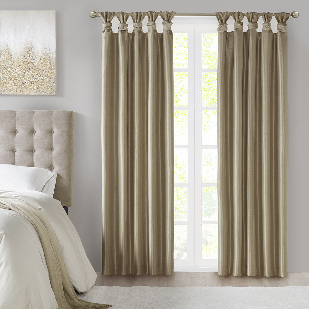 Emilia - 84" Twist Tab Total Blackout Window Curtain - Bronze