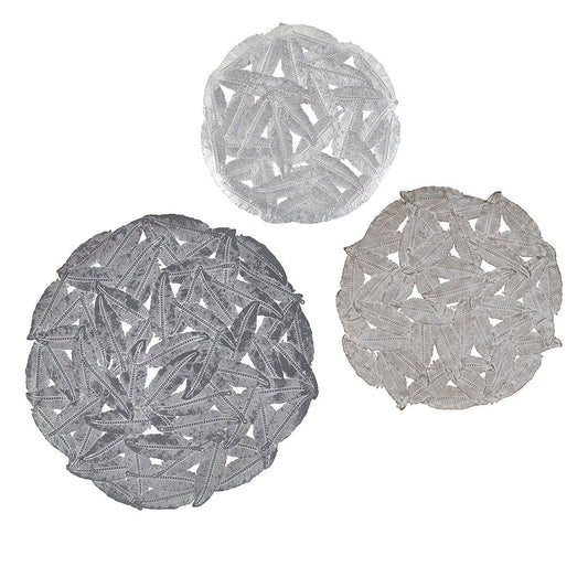 Rossi - Feather Painted Round Wall Decor (Set of 3) - Gray Madison Park